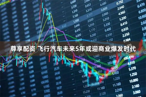 尊享配资 飞行汽车未来5年或迎商业爆发时代